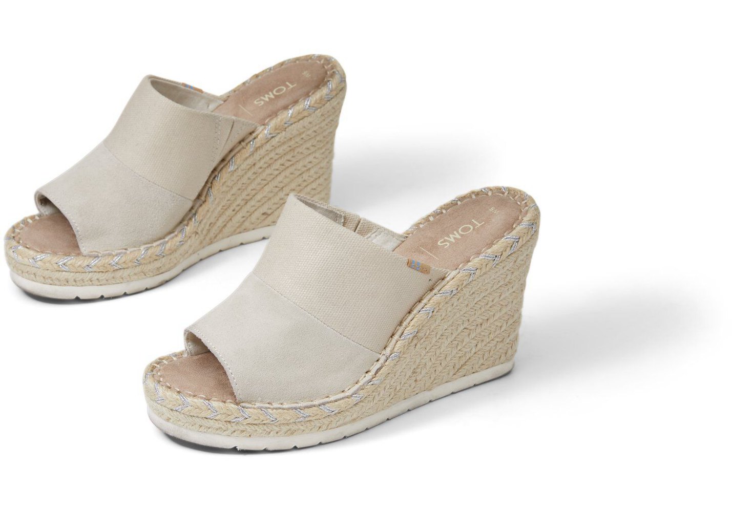 Toms Wedge Damskie Białe - Monica Mule Heel - 24ALROCQI